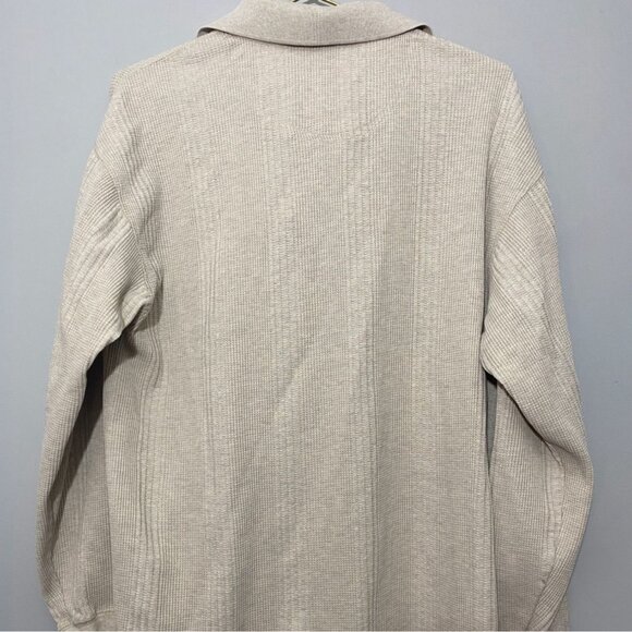 Fieldmaster Mens Shirt Medium Beige Long-Sleeve Collared 67% Polyester 33% Cotto - Picture 2 of 3